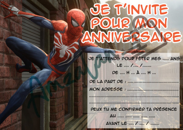 Lot De Cartes Invitations Anniversaire Enfant Spiderman