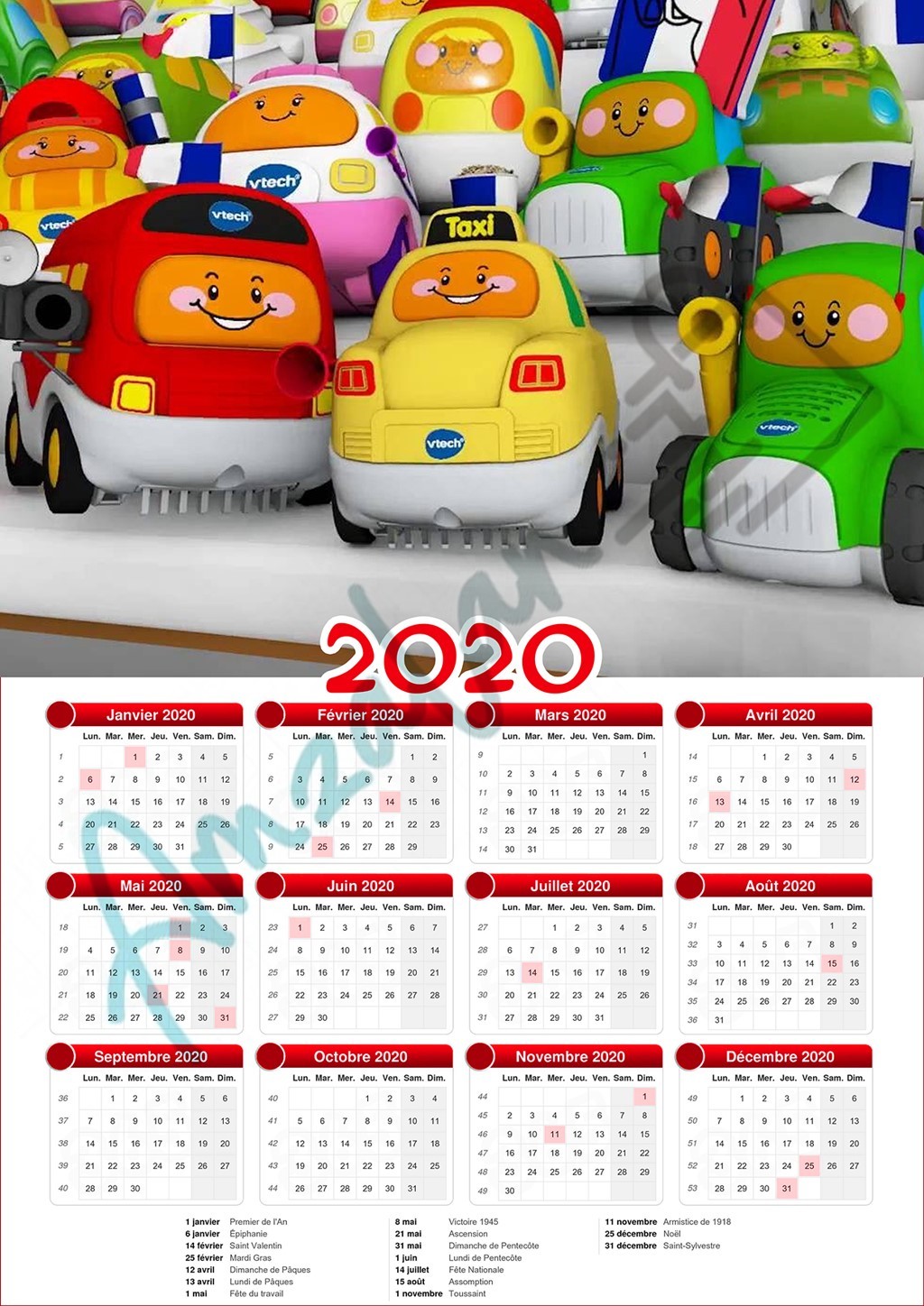 CALENDRIER enfant GARCON TUT TUT BOLIDE V02