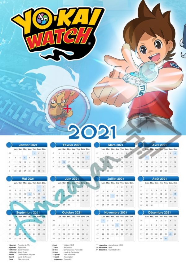 Calendrier Yo Kai Watch 