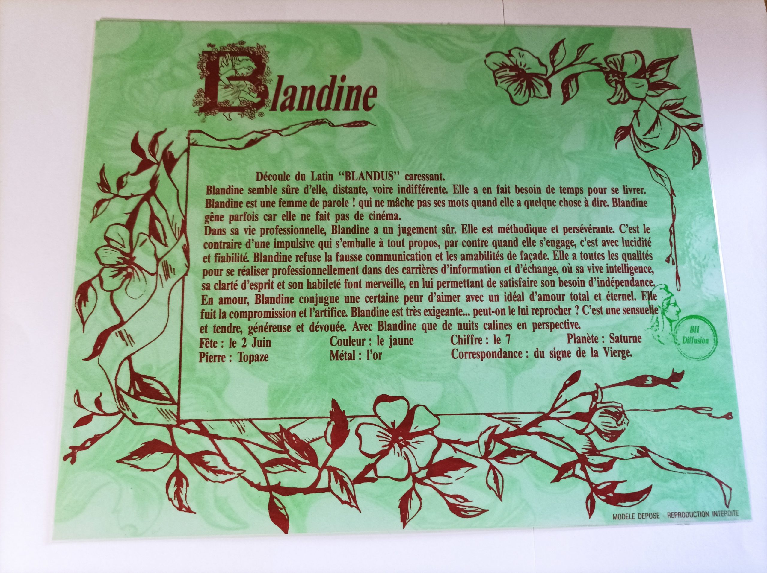 Signification du prénom "BLANDINE"V2