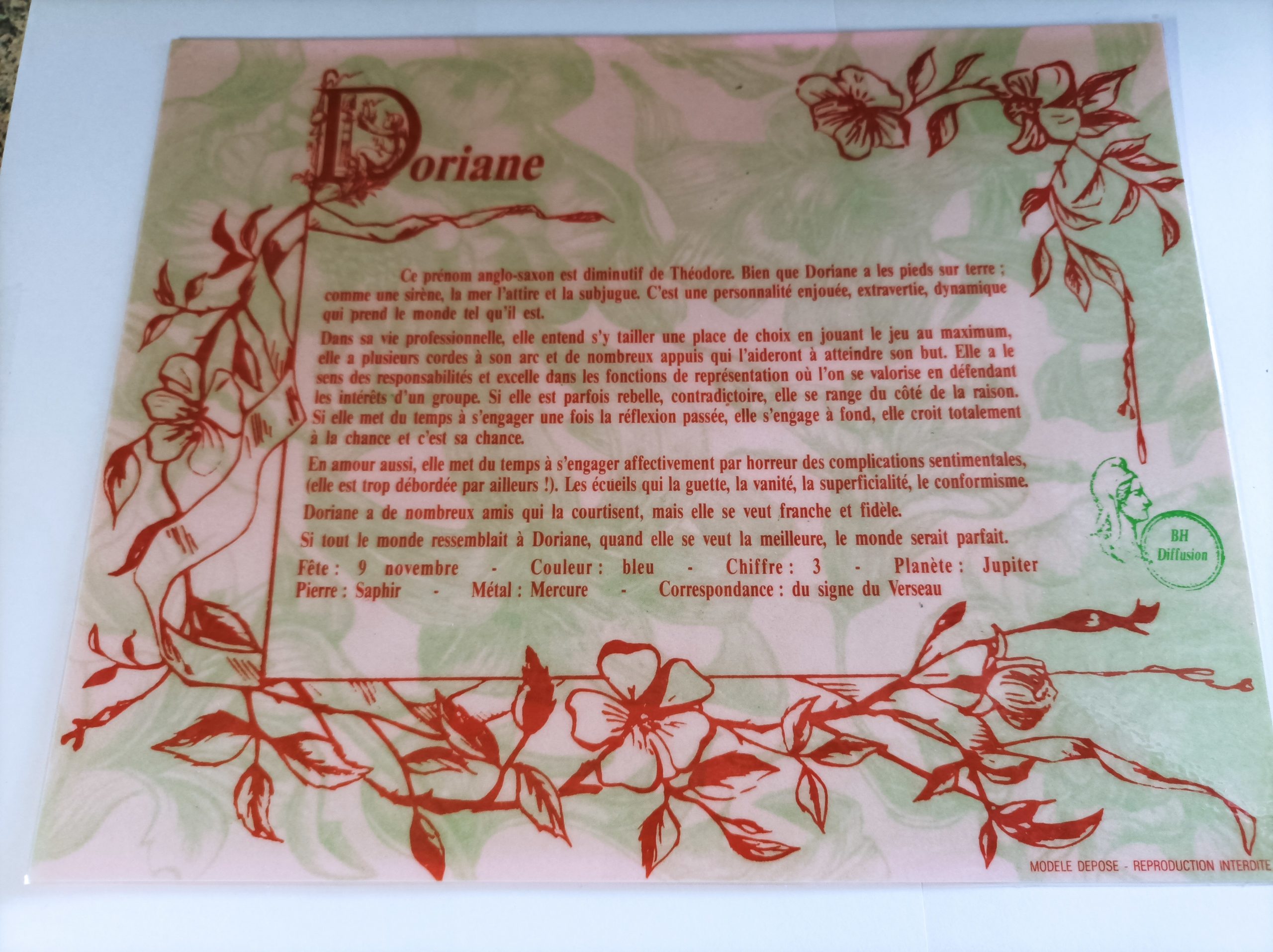 Signification du prénom "DORIANE"