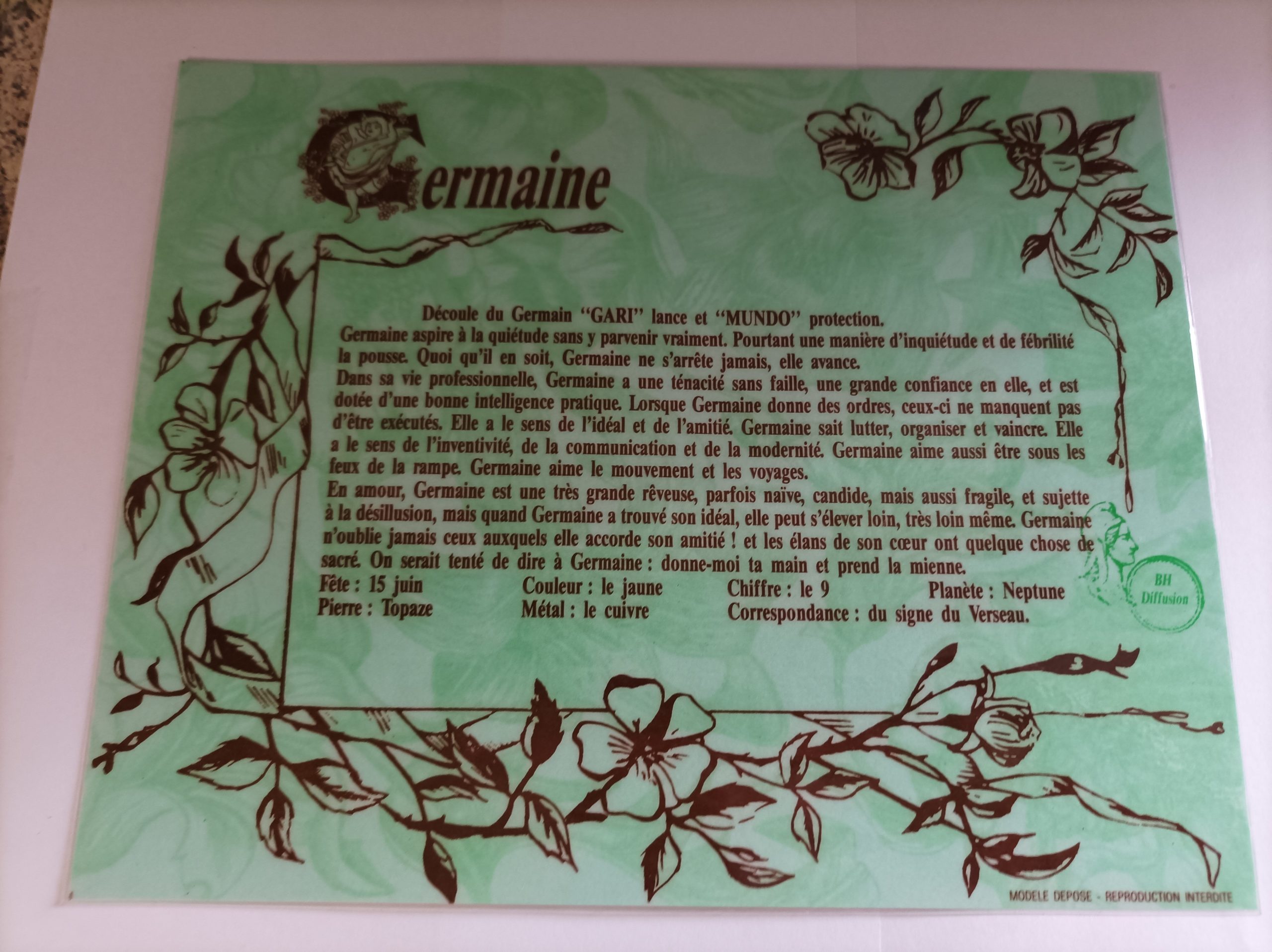 Signification du prénom "GERMAINE"V2