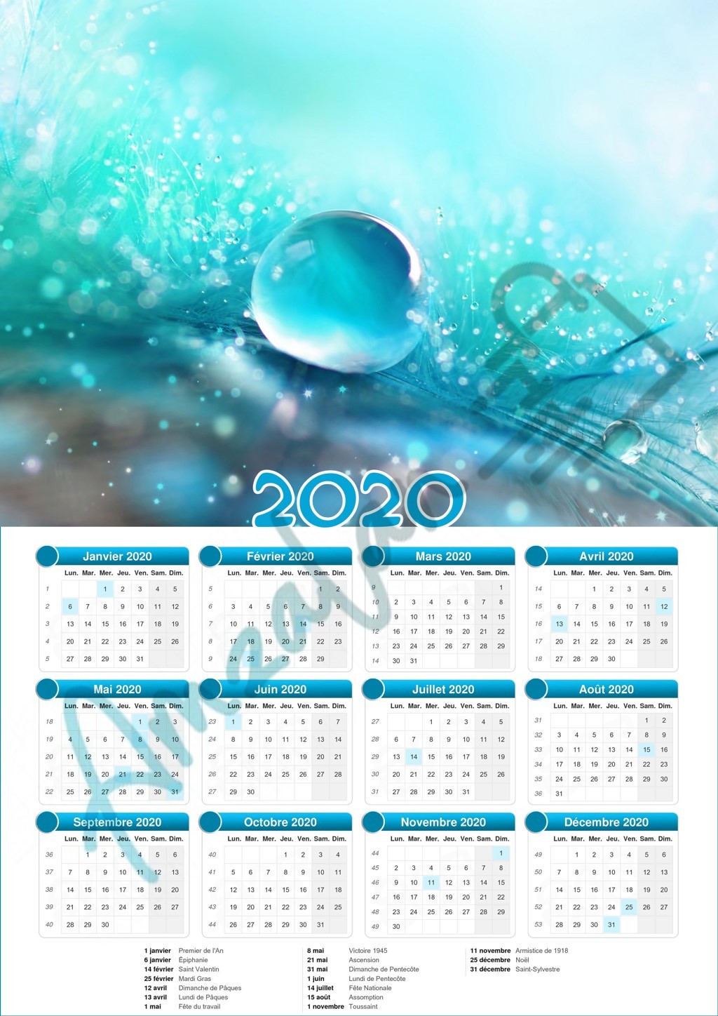 Calendrier collection DECO ZEN V09