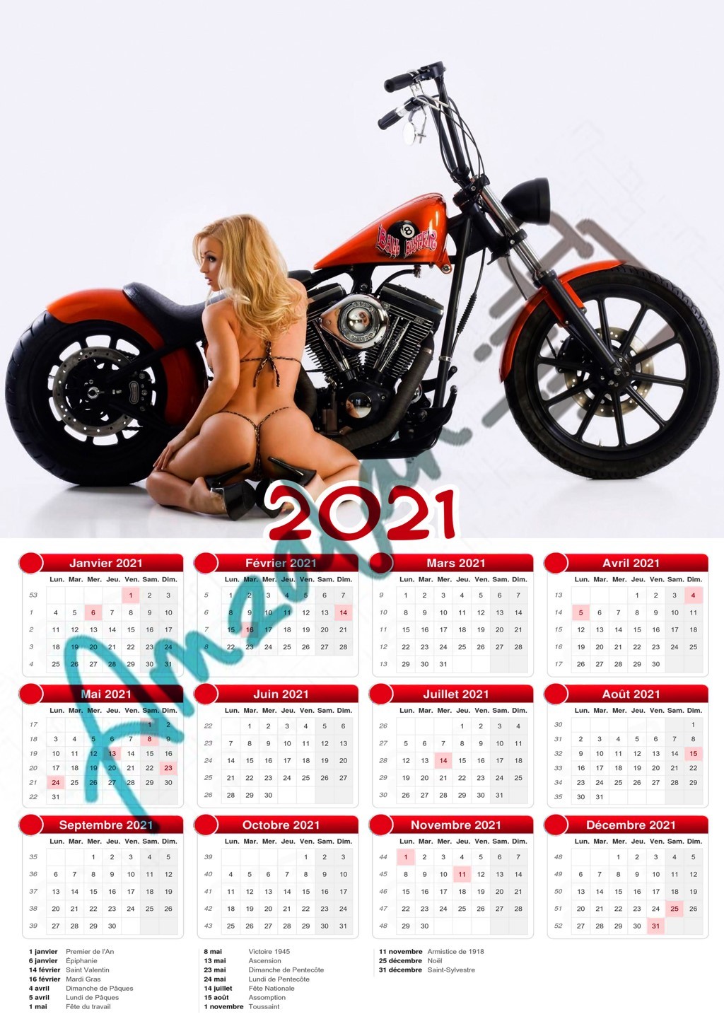Calendrier de naissance ou 2024 collection FEMME SEXY V02 - AMZALAN