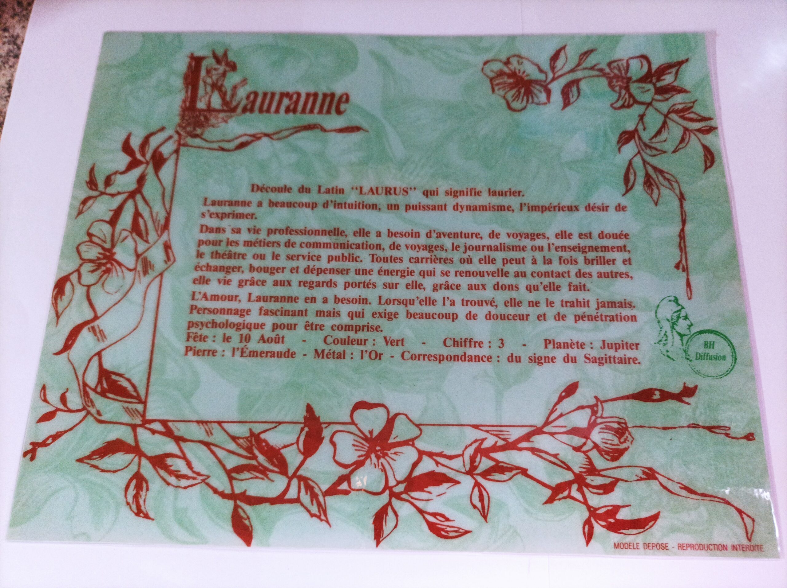 Signification du prénom "LAURANNE"