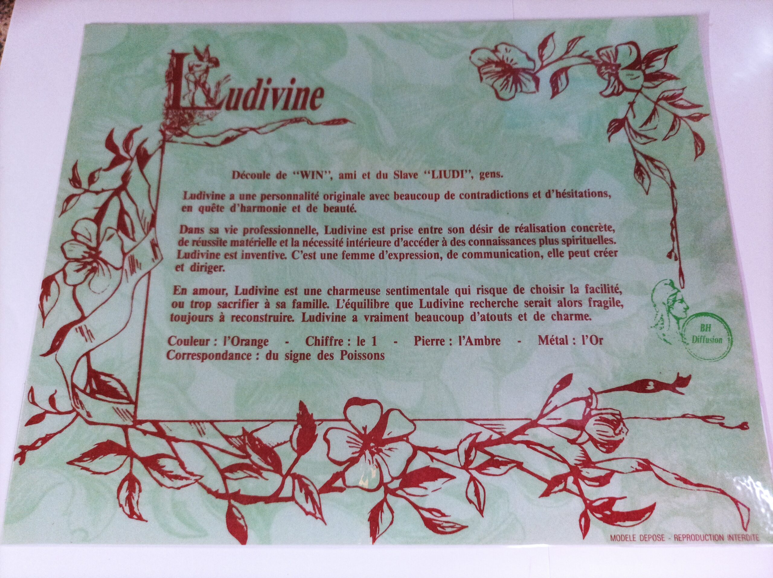 Signification du prénom "LUDIVINE"