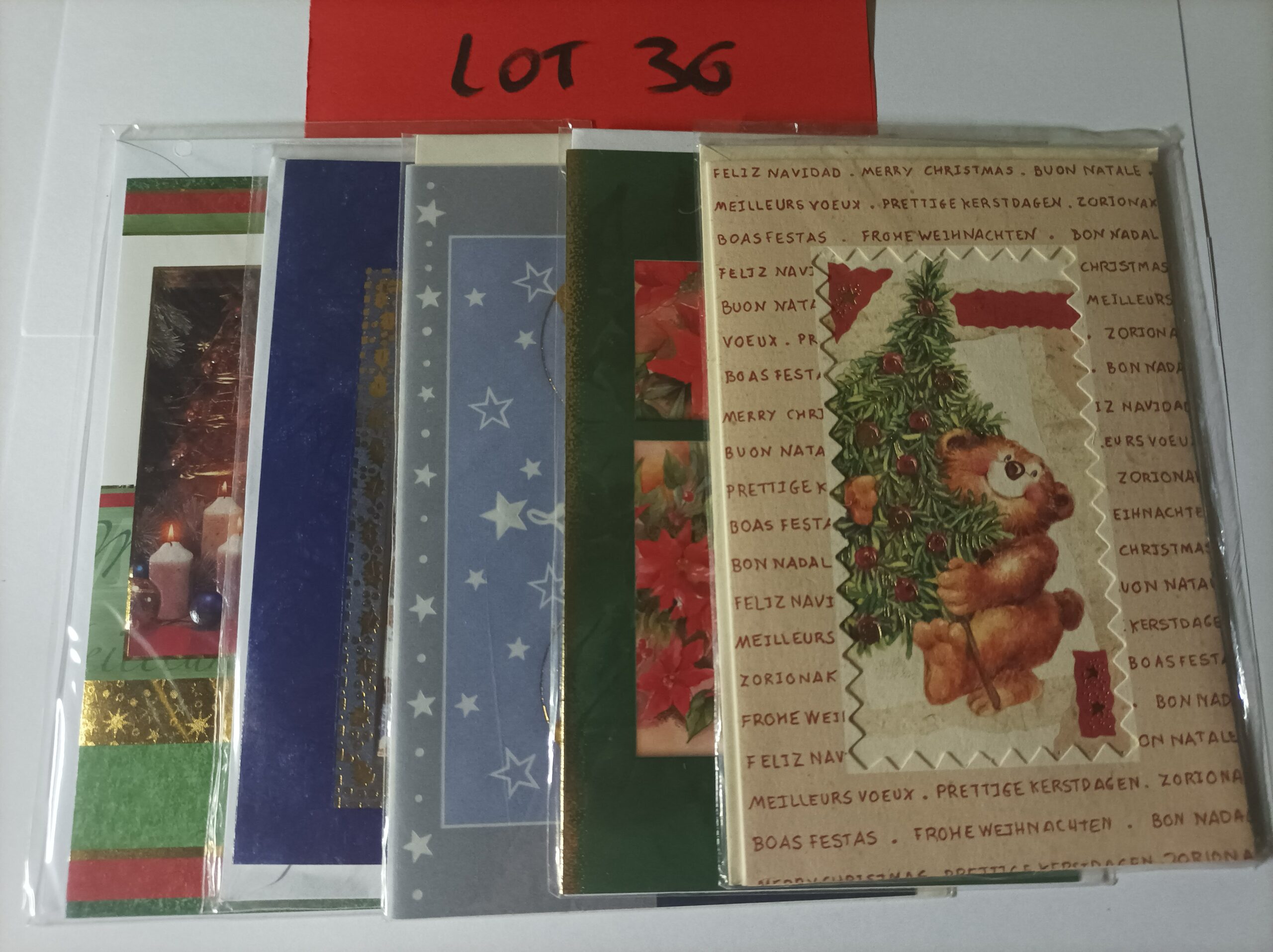 Lot de 5 cartes postales doubles avec enveloppes meilleurs vœux (lot 36)