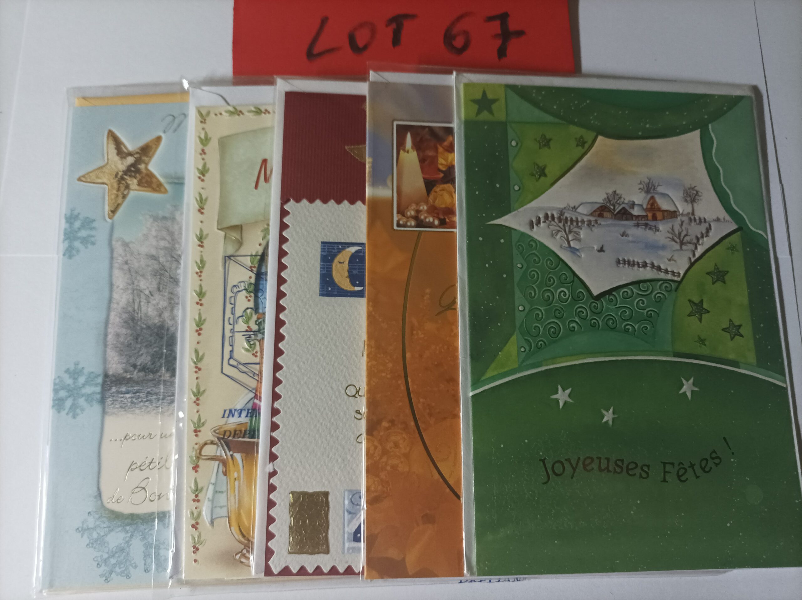 Lot de 5 cartes postales avec enveloppes meilleurs vœux ( lot 67)