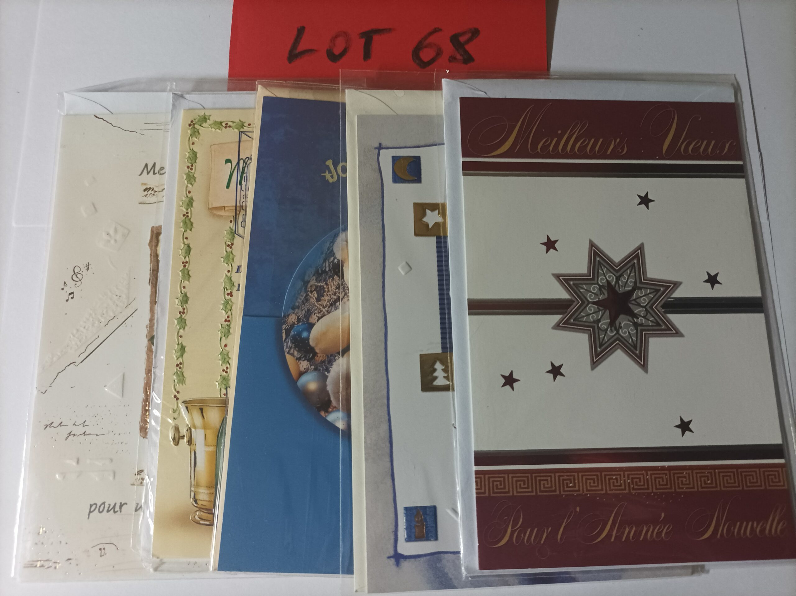 Lot de 5 cartes postales avec enveloppes meilleurs vœux ( lot 68)