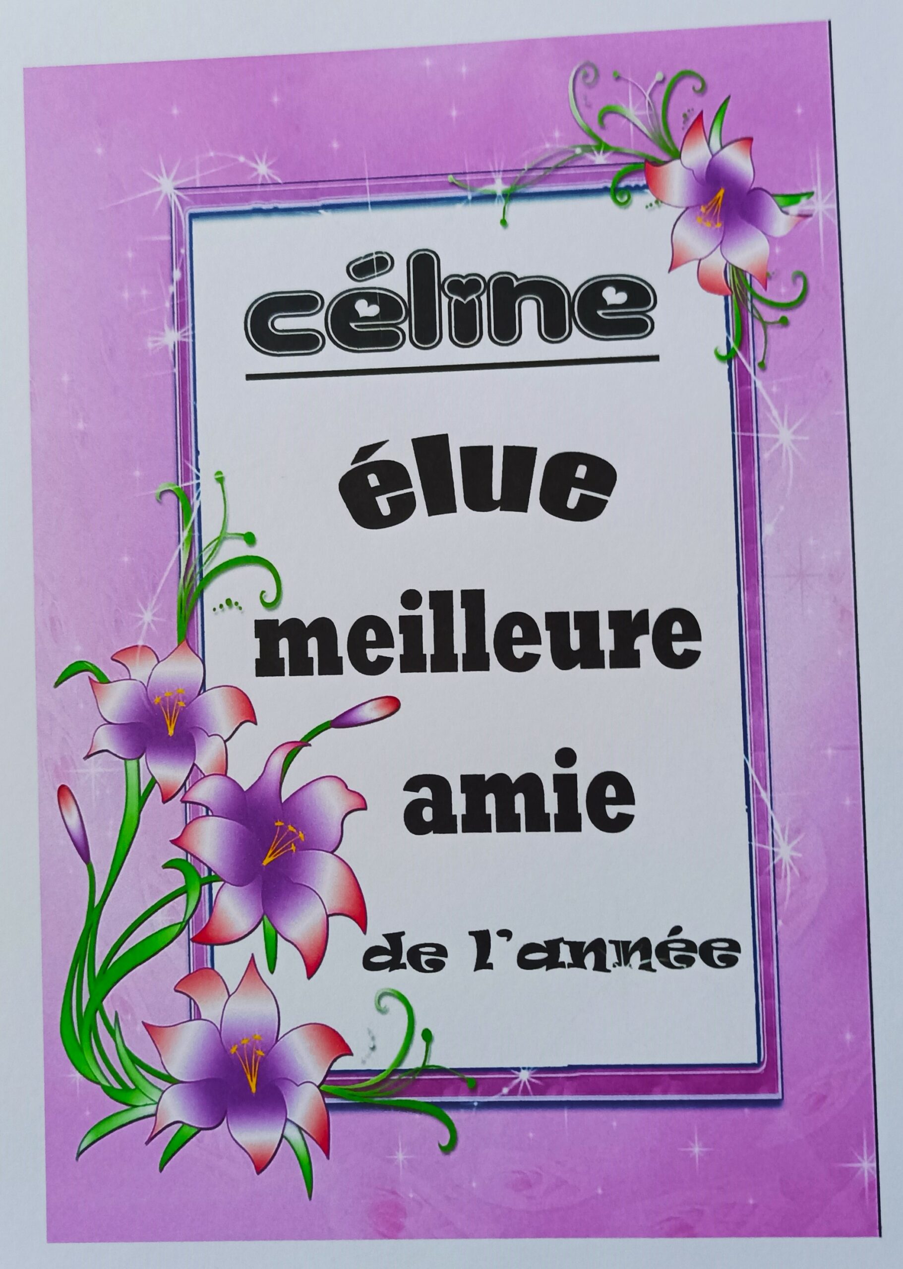 Faïence élue meilleure amie CÉLINE