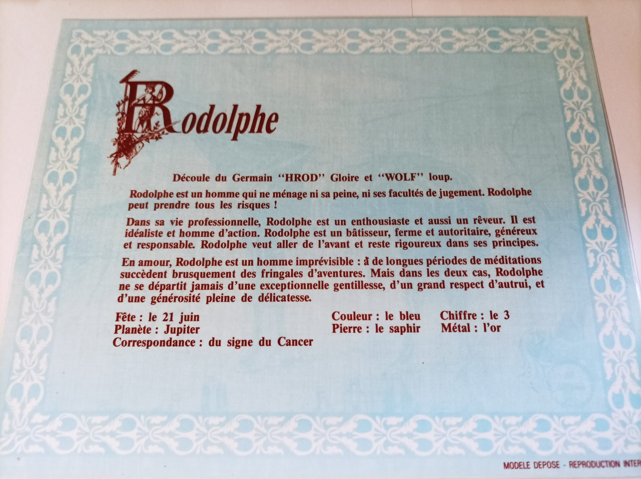 Signification du prénom RODOLPHE