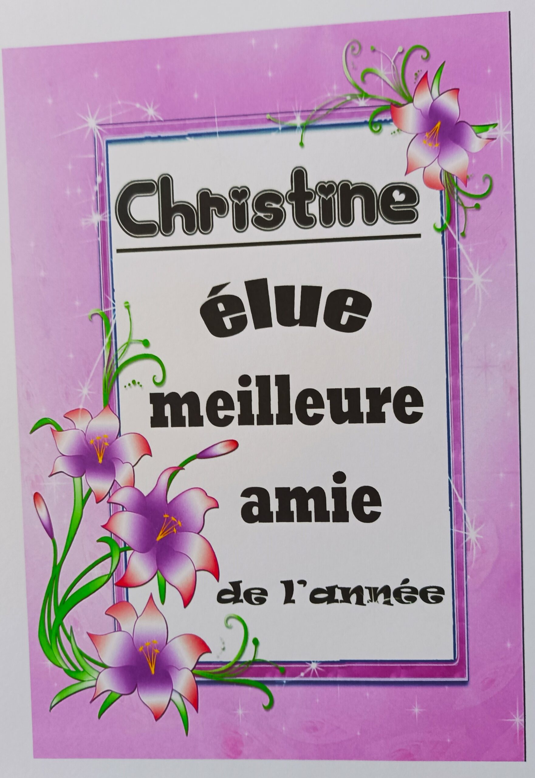 Faïence élue meilleure amie prénom CHRISTINE