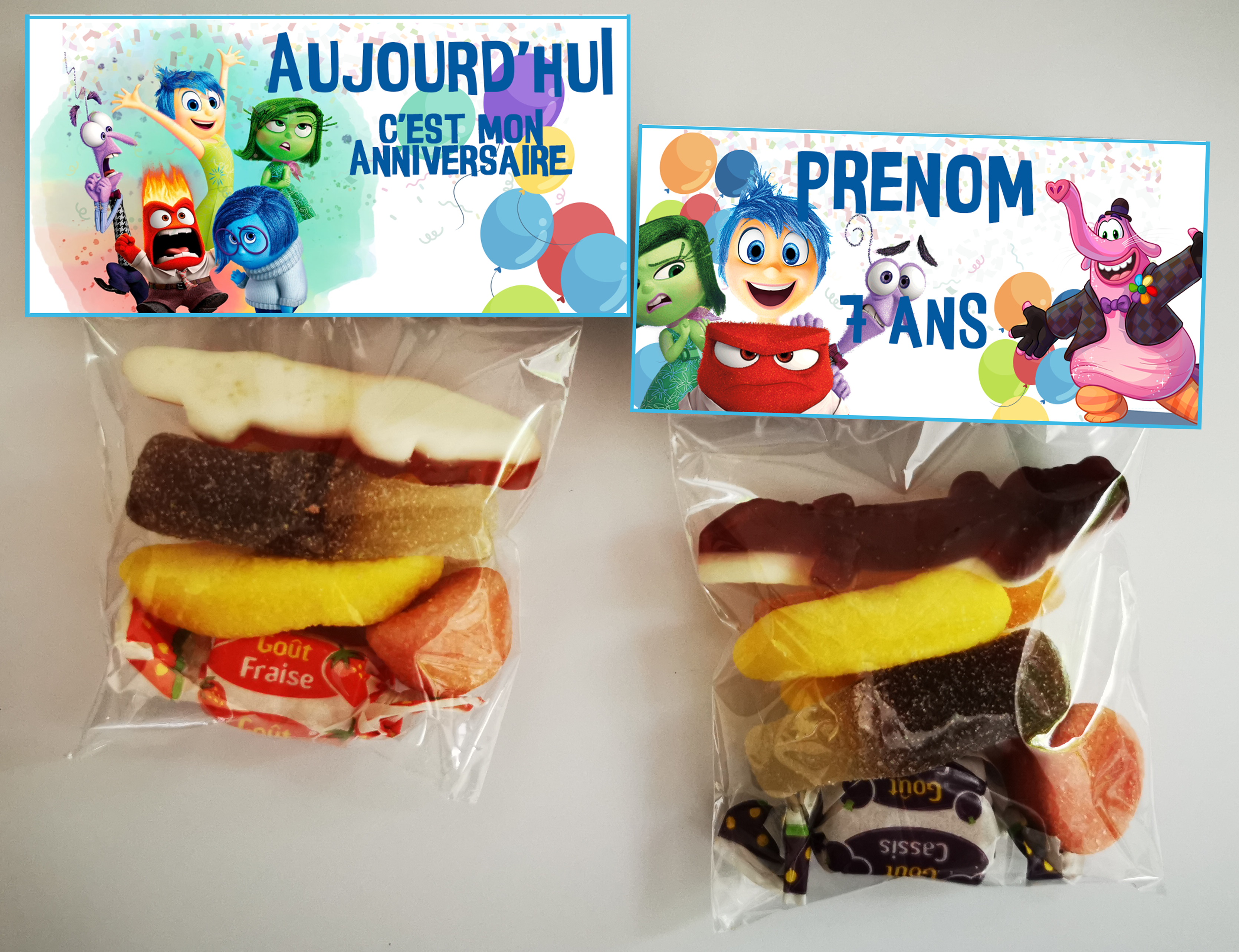 sachets bonbons lot de 6 vice versa inside out anniversaire