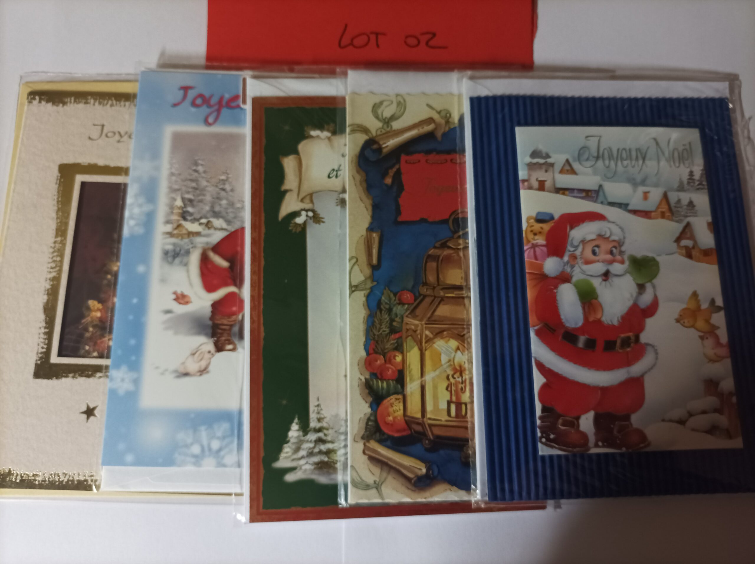 Lot de 5 cartes postales doubles joyeux noël (lot 02)