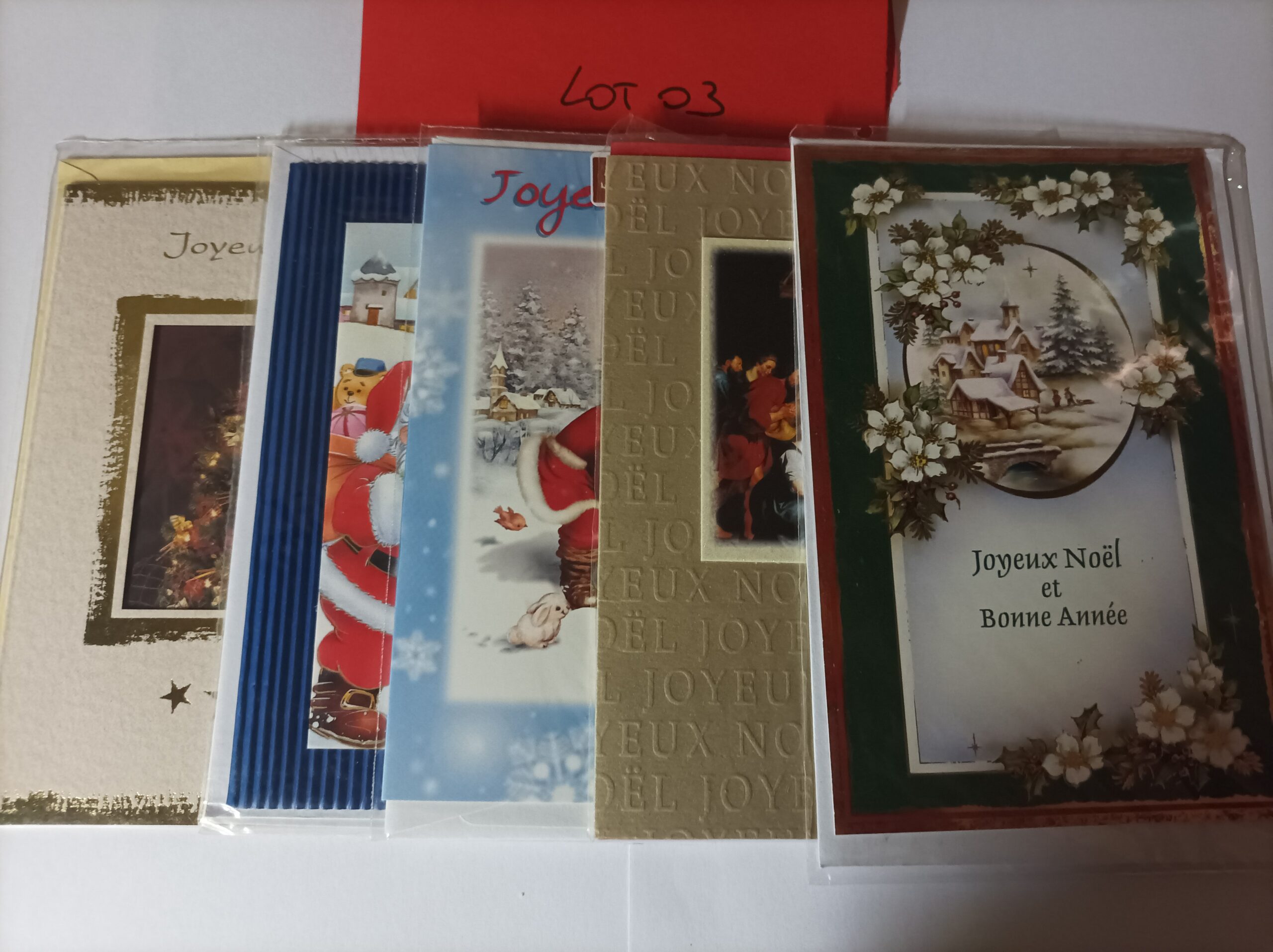 Lot de 5 cartes postales doubles joyeux noël (lot 03)