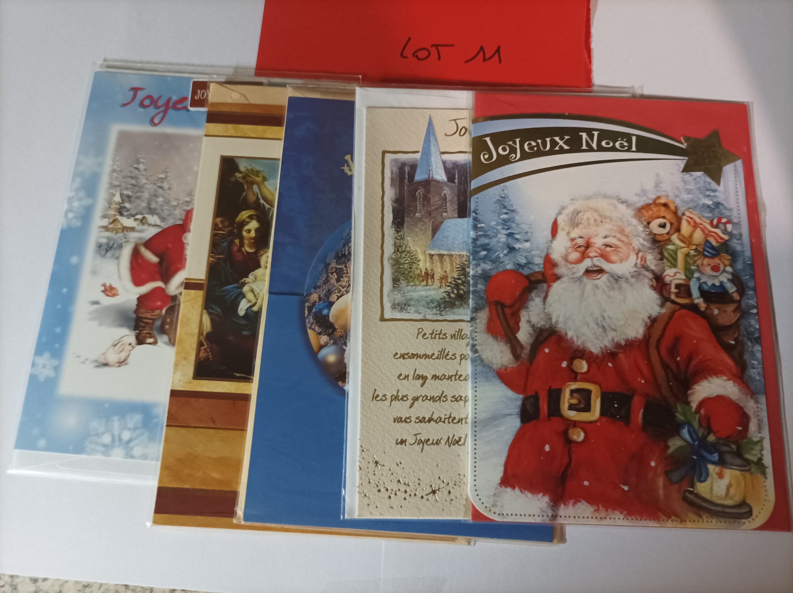 Lot de 5 cartes postales doubles joyeux noël (lot 11)