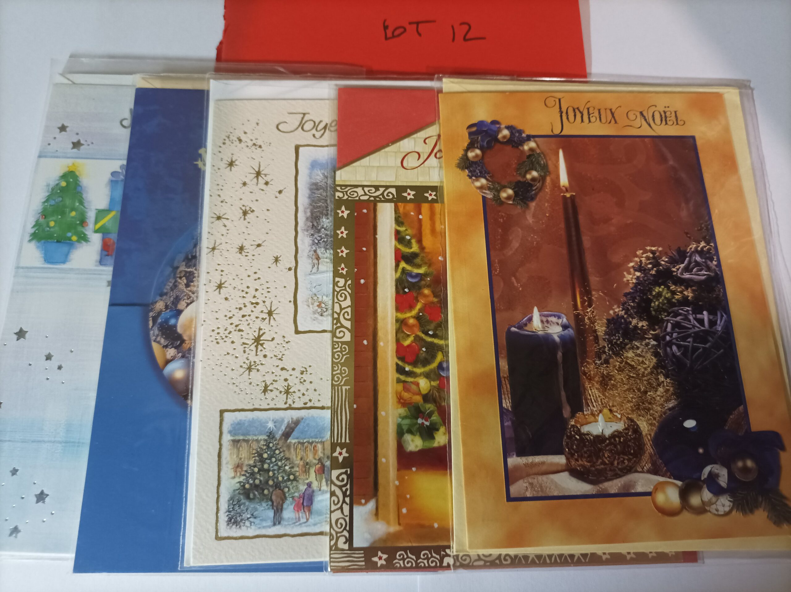 Lot de 5 cartes postales doubles joyeux noël (lot 12)