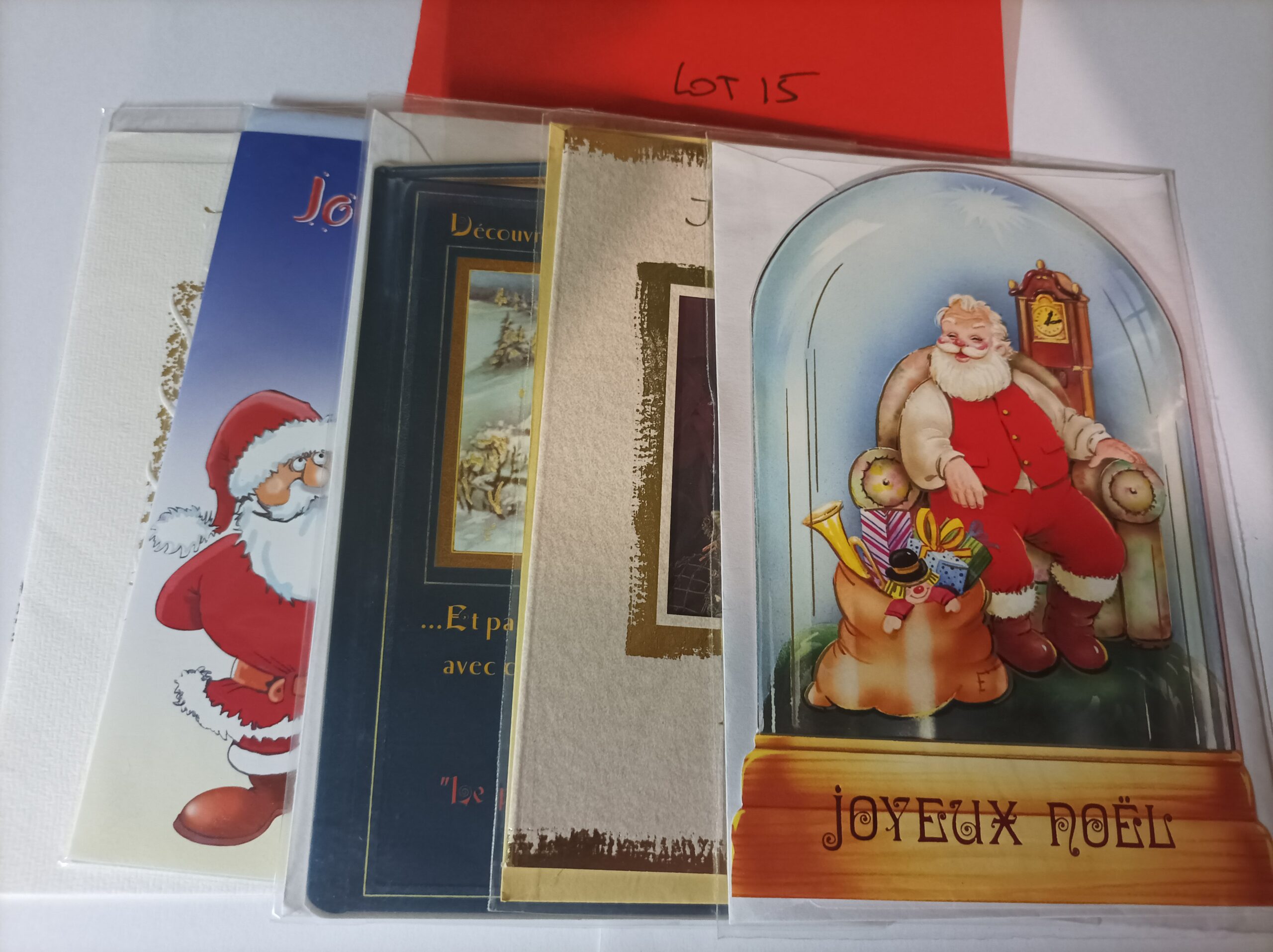 Lot de 5 cartes postales doubles joyeux noël (lot 15)