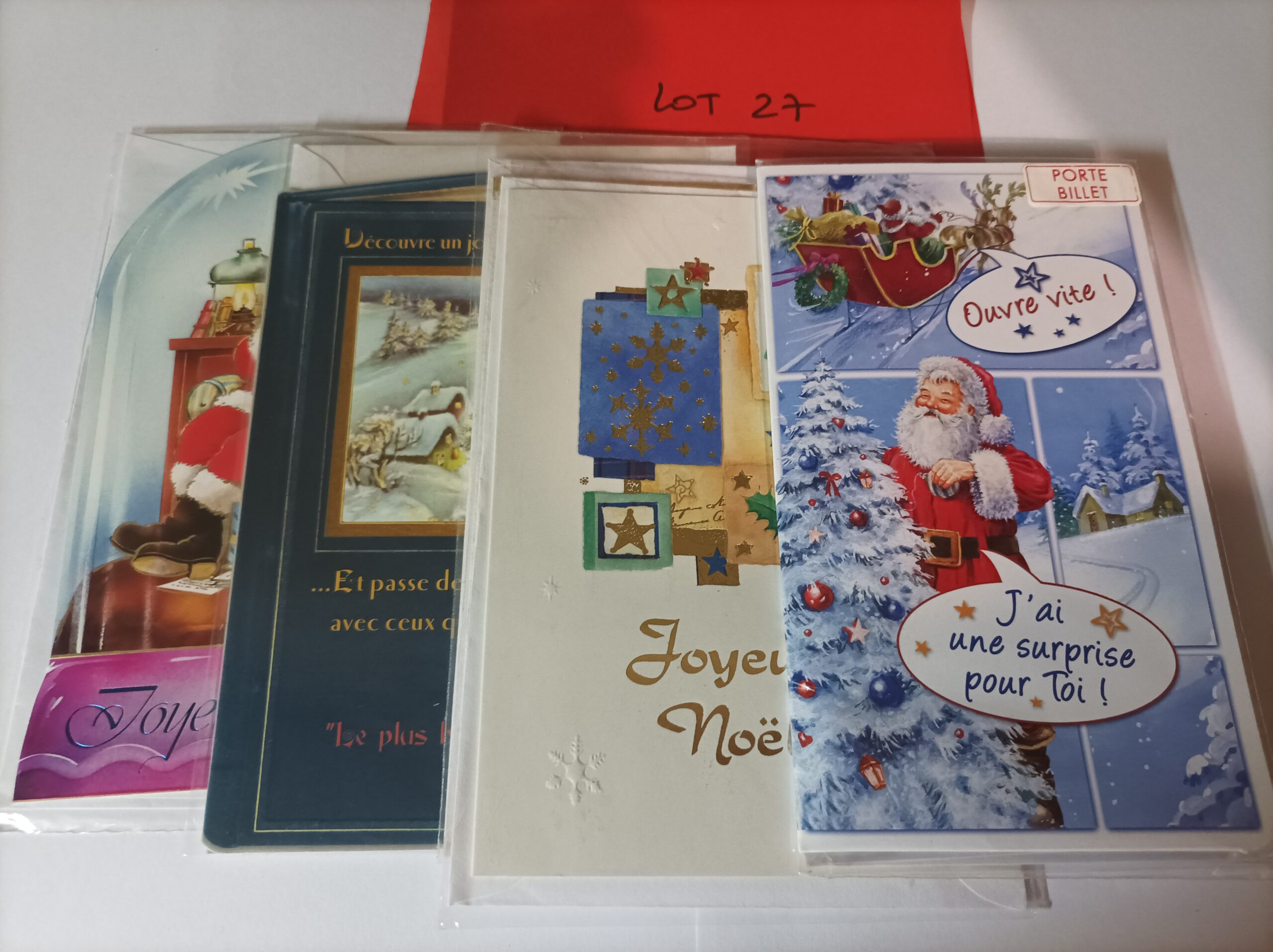 Lot de 5 cartes postales doubles joyeux noël (lot 27)