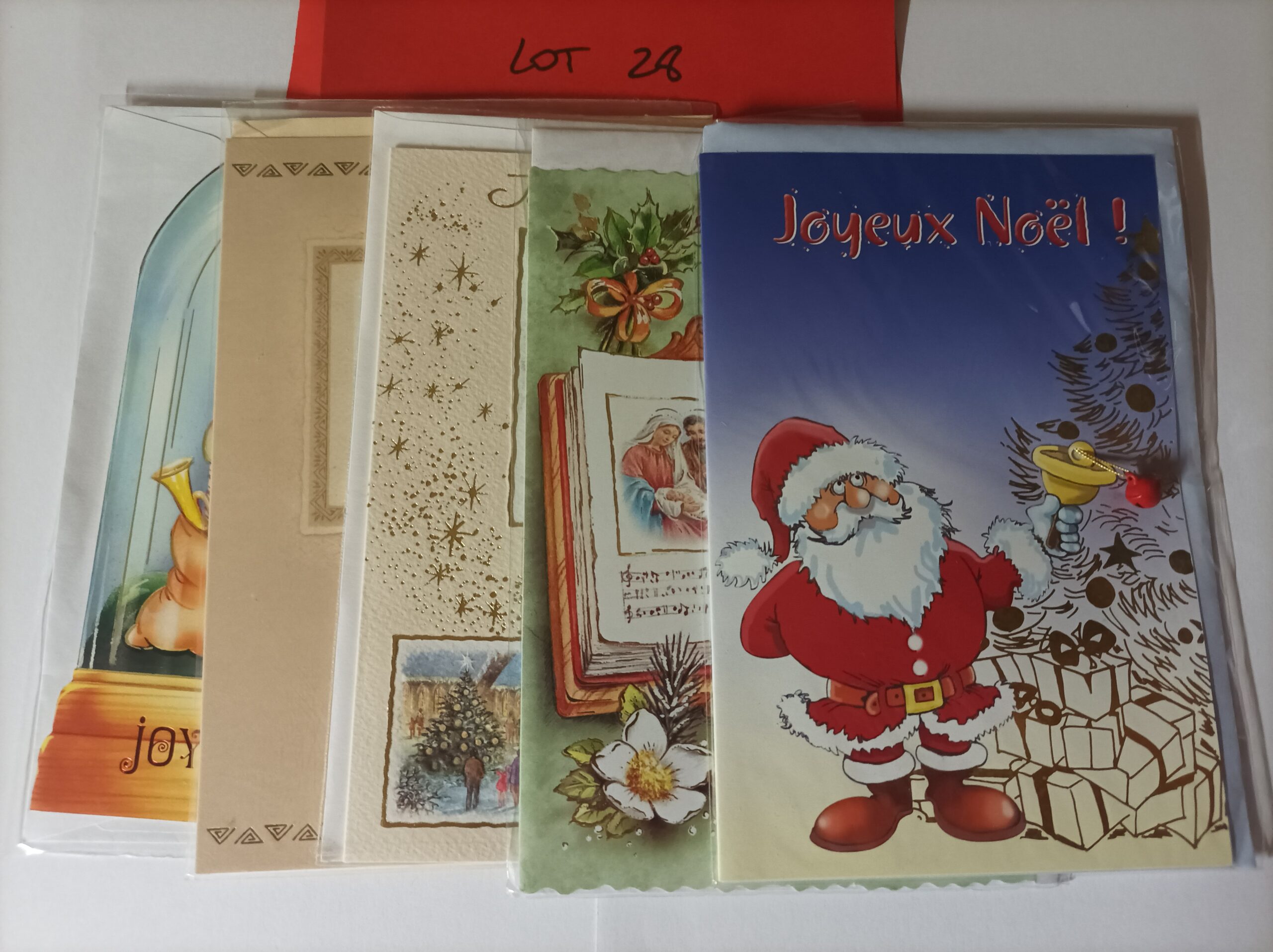 Lot de 5 cartes postales doubles joyeux noël (lot 28)