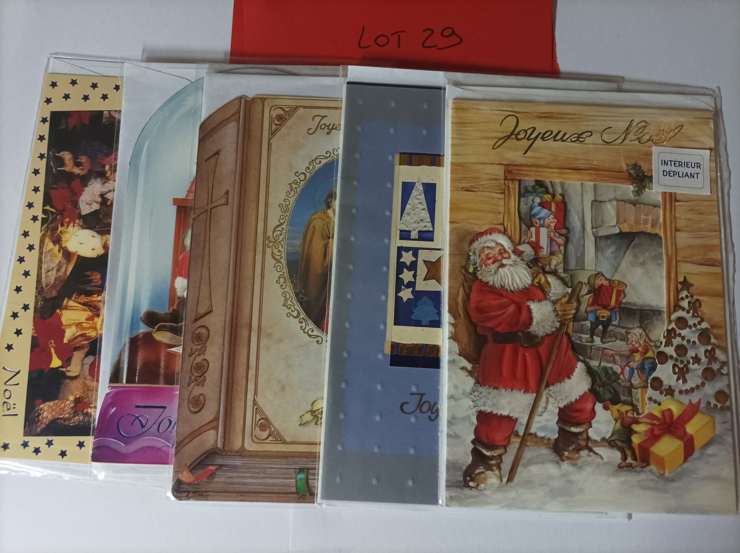 Lot de 5 cartes postales doubles joyeux noël (lot 29)