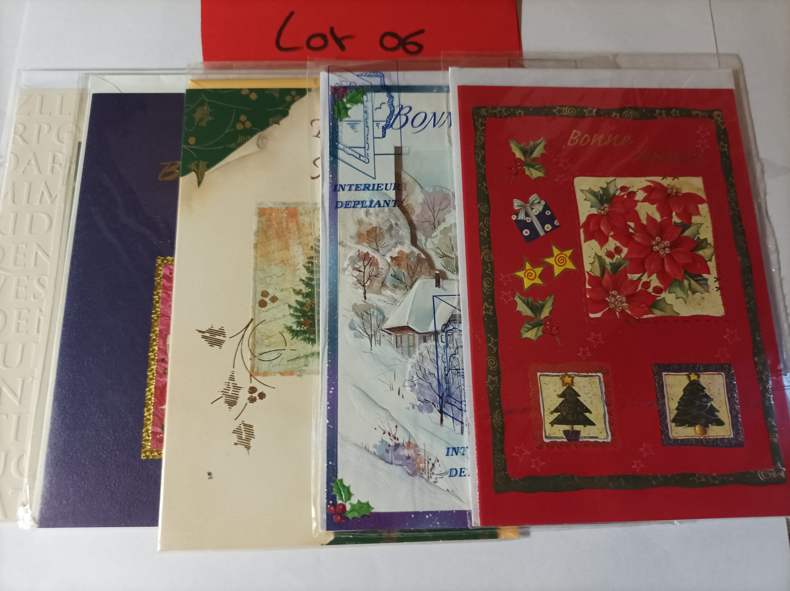 Lot de 5 cartes postales + enveloppes bonne année (lot 06)